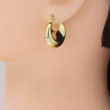 Gold Chucky Donut Geometry Huggie Earrings, Sku#Y947