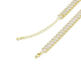 Baguette CZ Removable Heart Center Necklace, Sku#A383