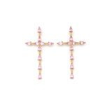 Pink CZ Cross Charm, Sku#LK540