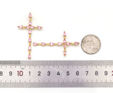 Pink CZ Cross Charm, Sku#LK540