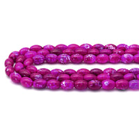 Hot Pink Agate Drum Shape Smooth Beads, Sku#U1801