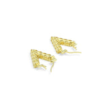 Gold V Shape Geometry Huggie Earrings, Sku#A249