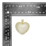 Gold Silver Clear CZ Large Puffy Heart Charm Pendant, Sku#LX663