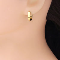 Gold U Horseshoe Geometry Huggie Earrings, Sku#A255