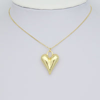 Slippy puppy Gold Heart Charm Pendant, Sku#LX664