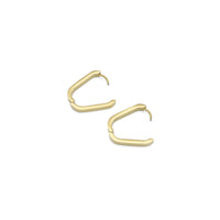 Gold Oval Zero Geometry Huggie Earrings, Sku#A257