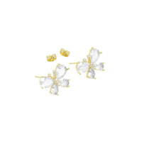 Clear Crystal CZ Butterfly Earrings, Sku#A168