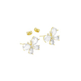 Clear Crystal CZ Butterfly Earrings, Sku#A168