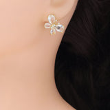 Clear Crystal CZ Butterfly Earrings, Sku#A168