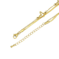 Stainless Steel Butterfly Herringbone Anklet, Sku#BXG04