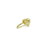 Gold Silver Hammered Raindrop Heart Adjustable Ring, Sku#A235