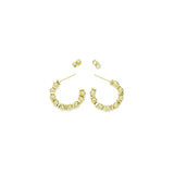 Gold Double Point with Spacer Hoop Earrings, Sku#LX681