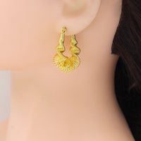 Gold Silver DNA Swirled Oval  Earrings, Sku#A238