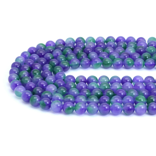 Purple Green Jade Round Smooth Beads, Sku#U2019