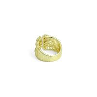 Clear CZ Gold open Cluster of CZ Adjustable Ring, Sku#LX572