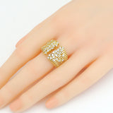 Clear CZ Gold open Cluster of CZ Adjustable Ring, Sku#LX572