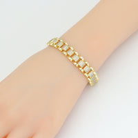 CZ Watch Band Chain Link  Bracelet, Sku#LD684