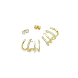 Gold Silver Claw Earrings, Sku#A243