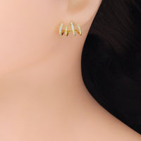 Gold Silver Claw Earrings, Sku#A243