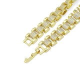 CZ Watch Band Chain Link  Bracelet, Sku#LD684