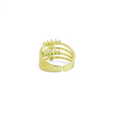 Clear Green CZ multi Lines Adjustable Ring, Sku#LD681