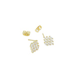 Baguette CZ Silver Rhombus Diamond Shape Earrings, Sku#A387