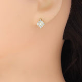 Baguette CZ Silver Rhombus Diamond Shape Earrings, Sku#A387