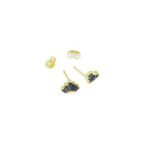 Clear Black Baguette CZ Fan Shape Earrings, Sku#A392