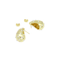 Clear CZ Pearl  drop Shape Earrings, Sku#A395