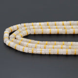 8x12mm Golden Line Jade Tube Beads, Sku#U1803