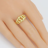 Gold Silver Oval Link Adjustable Ring, Sku#A223