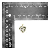 Gold Silver Black Print Heart Charm Pendant, Sku#A394