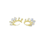 Gold Crystal Dangle Hoop Earrings, Sku#Y922