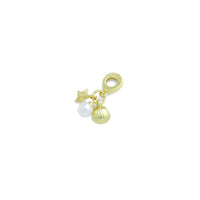 Pearl Gold Shell Starfish Charm Pendant, Sku#LD679