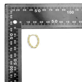 Gold Silver Baguette CZ oval shape Geometry Huggie Earrings, Sku#A239