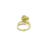 Clear CZ Rose Flower Wrap Adjustable Ring, Sku#A390