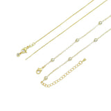 Dainty Gold Chain Frame Rectangle Pendant Necklace, Sku#EF596