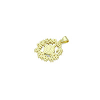 Blue Planet Stone Gold Round Garland Charm Pendant, Sku#LD680