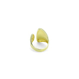 Plain Gold Fan Shape Statement Adjustable Ring, Sku#LX685