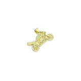 Gold 3D Motorbike motorcycle motor vehicle Charm Pendant, Sku#LD682