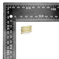 Plain Gold Clear CZ Doule Line Ring set , Sku#LD609