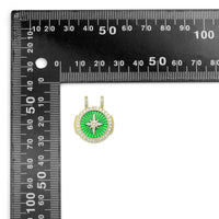 Clear CZ Green North Star Charm Pendant, Sku#FH239