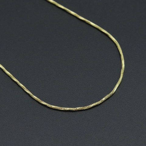 Gold Silver thin twisted snake chain Adjustable Necklace, Sku#LD629