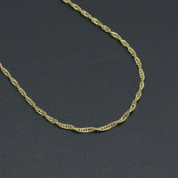 Gold Silver Twisted Waveline Chain Adjustable Necklace, Sku#LD630