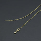 Gold Silver Twisted Waveline Chain Adjustable Necklace, Sku#LD630