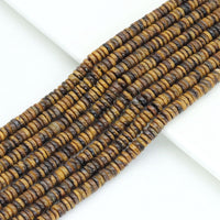 2x6mm Smooth Rondelle Tiger Eye Beads, Sku#U2123