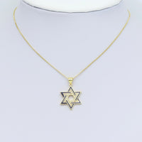 CZ Pave Cobalt Enamel Jewish Star of David Jewish Charm Pendant, Sku#LX601