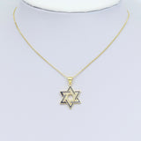 CZ Pave Cobalt Enamel Jewish Star of David Jewish Charm Pendant, Sku#LX601