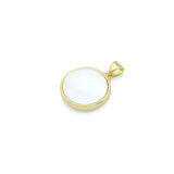 Gold Clear CZ Mother of Pearl Moon star Charm Pendant, Sku#LX687