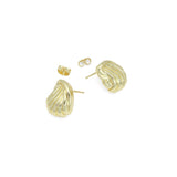 Gold Swirl snail Shape Stud Earrings, Sku#LX691